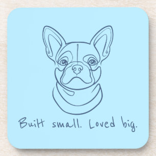 Posavasos Arte lineal de Bulldog Francés. Construido pequeño