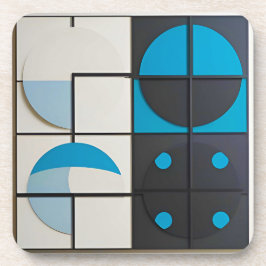 Posavasos Arte minimalista abstracto con formas geométricas