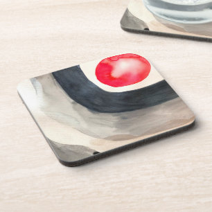 Posavasos Arte moderno abstracto gris y negro en el sol