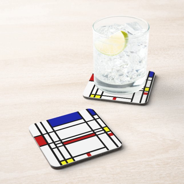 Posavasos Arte moderno de Mondrian (Lado Derecho)