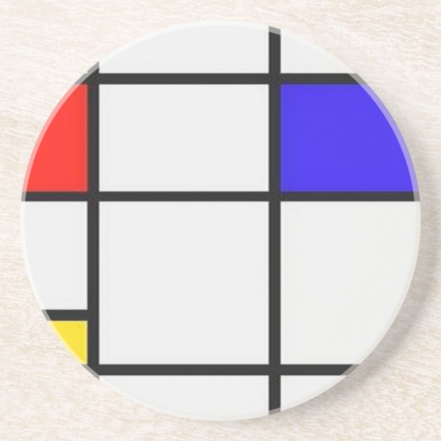Posavasos Arte moderno de Piet Mondrian (Frente)
