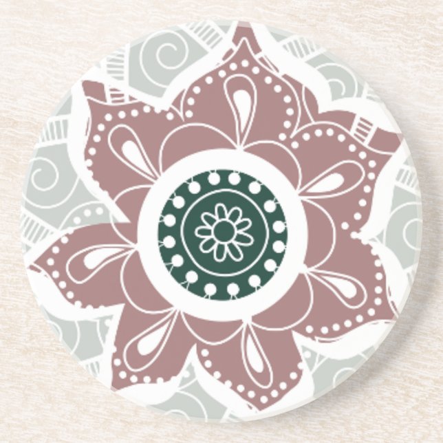 Posavasos Arte moderno escandinavo de flores (Frente)