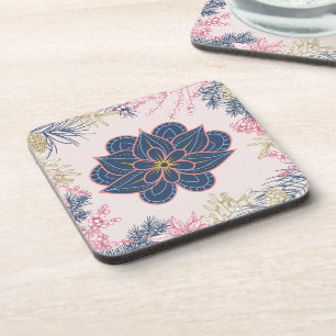 Posavasos Arte Paisley, gráfico azul y púrpura
