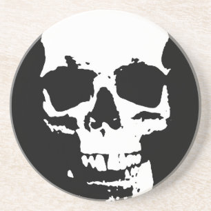 Posavasos Arte pop blanco y negro Skull estilo Guay