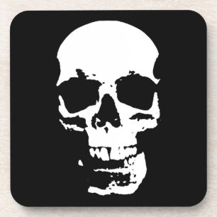 Posavasos Arte pop blanco y negro Skull estilo Guay