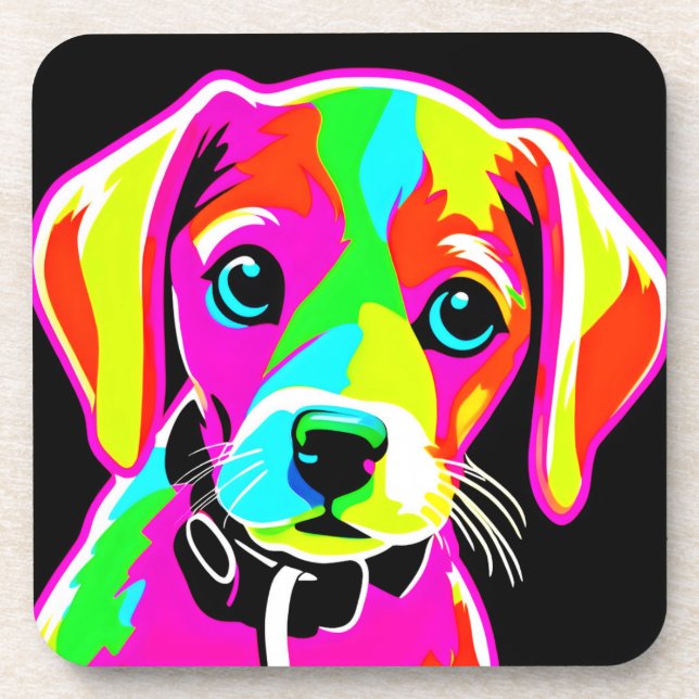 Posavasos Arte Pop Cachorro Neon (Frente)