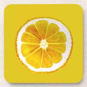 Posavasos Arte pop color de limón amarillo brillante pomelo