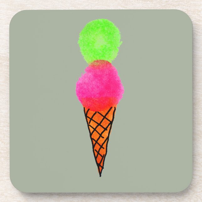 Posavasos Arte pop con crema de hielo (Frente)