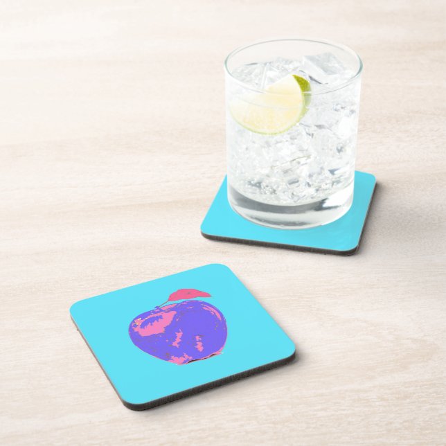Posavasos Arte pop de Apple morado (Lado Derecho)