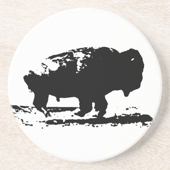 Posavasos Arte pop de búfalo de veneno en ejecución (Frente)
