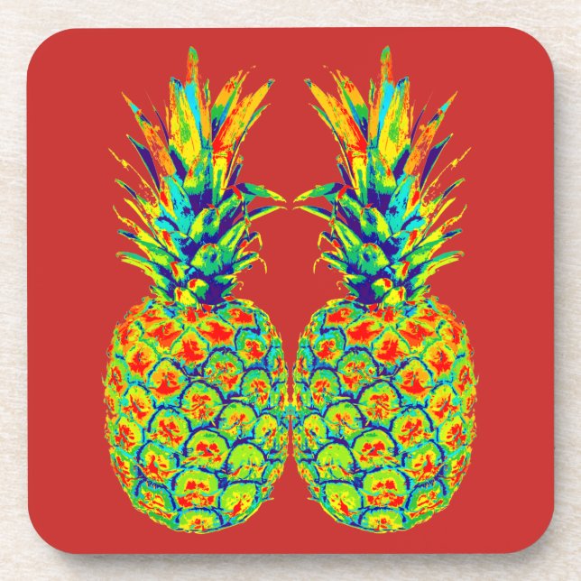 Posavasos Arte pop de piña (Frente)