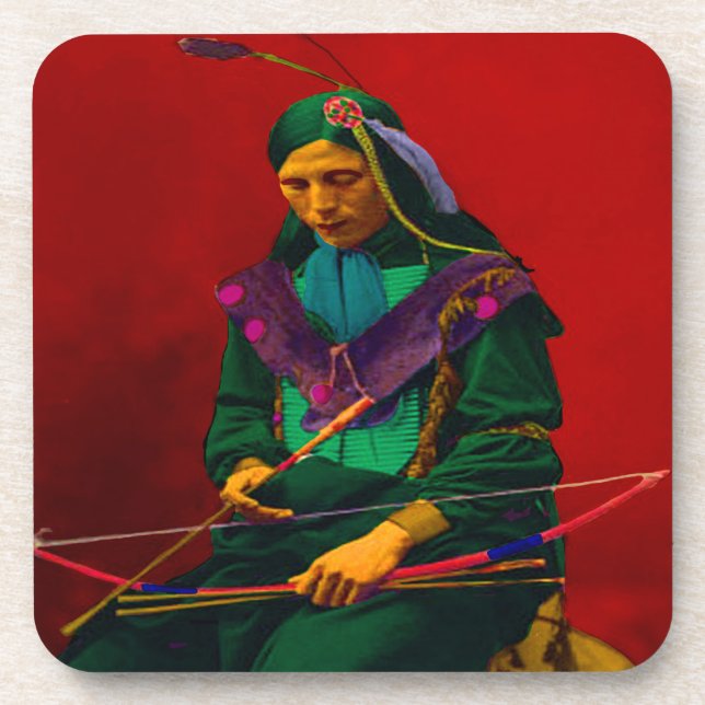 Posavasos Arte pop indio cherokee (Frente)