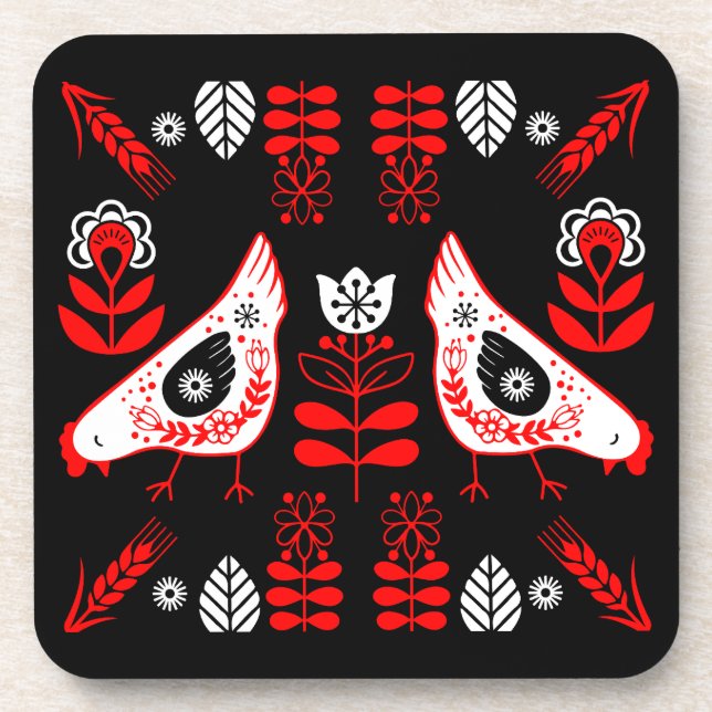 Posavasos Arte popular de Chicken Hen (Frente)