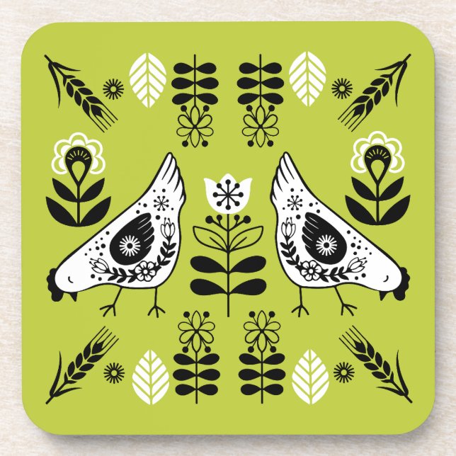 Posavasos Arte popular de Chicken Hen (Frente)