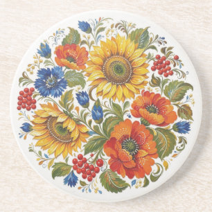 Posavasos Arte Popular Floral de Petrykivka de Ucrania en Po