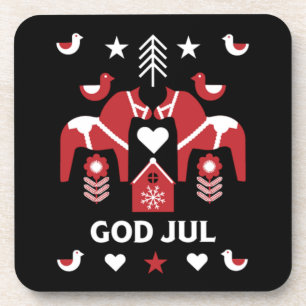 Posavasos Arte popular sueco de God Jul