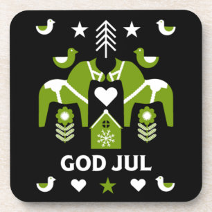 Posavasos Arte popular sueco de God Jul