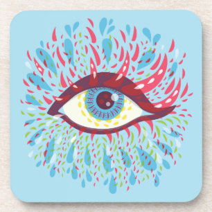 Posavasos Arte psicodélico en los ojos trippy