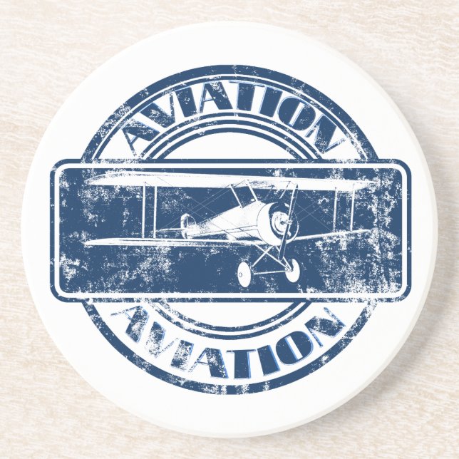 Posavasos Arte retro de la aviación (Frente)