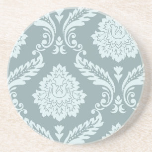 Posavasos Arte Rococó Damask I Azul Huevo de Pato+Verde Teal