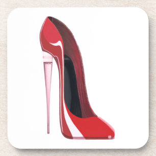 Posavasos Arte rojo del zapato del estilete del talón de