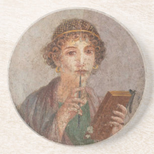 Posavasos Arte Romano Pompeya Safo Muchacha con Estilo Antig
