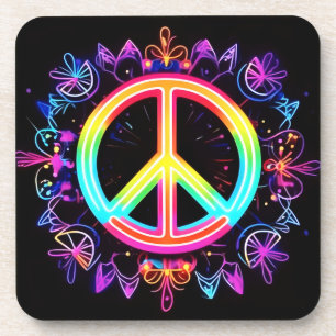 Posavasos Arte símbolo de la paz del arcoiris