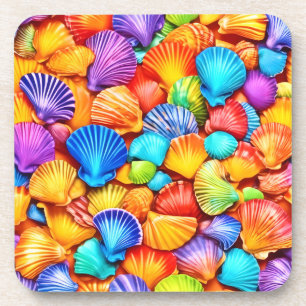 Posavasos Arte sinfónico vibrante de conchas marinas