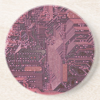 Posavasos Arte tecnológico de placa de circuito cibernético