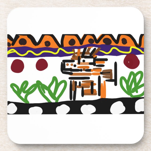 Posavasos Arte trasero de león (Frente)