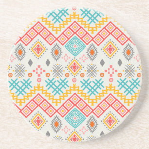 Posavasos Arte tribal: huella geométrica boho.