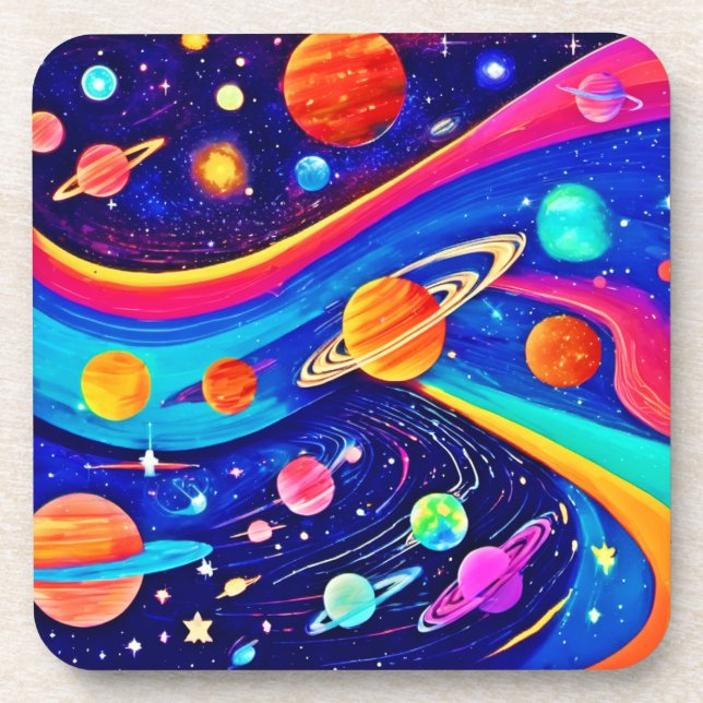 Posavasos Arte Universo vibrante (Frente)