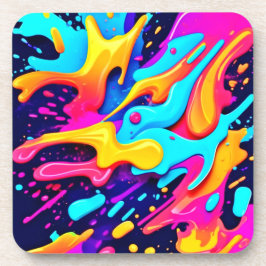 Posavasos Arte vibrante de caos de color