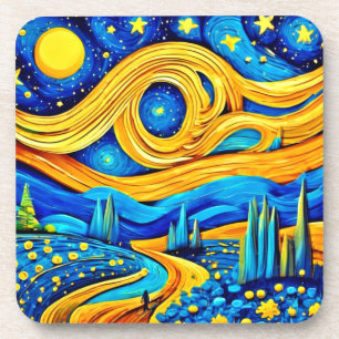 Posavasos Arte vibrante de estrellas