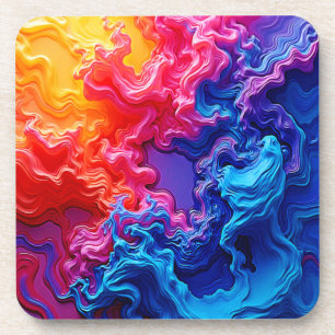 Posavasos Arte vibrante de fusión de colores