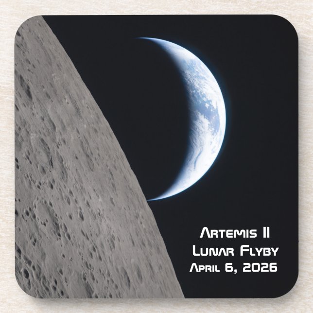 Posavasos Artemis II sobrevuelo lunar (Frente)