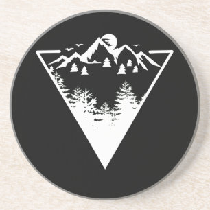Posavasos Artes de marco triangular con paisaje natural
