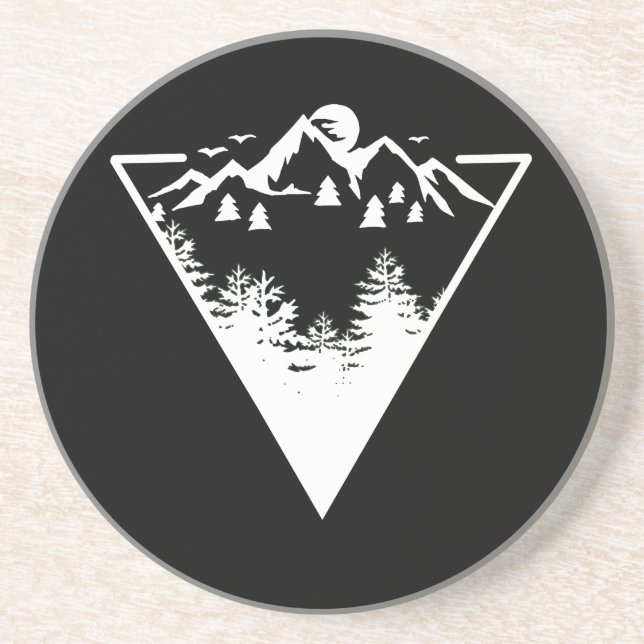 Posavasos Artes de marco triangular con paisaje natural (Frente)