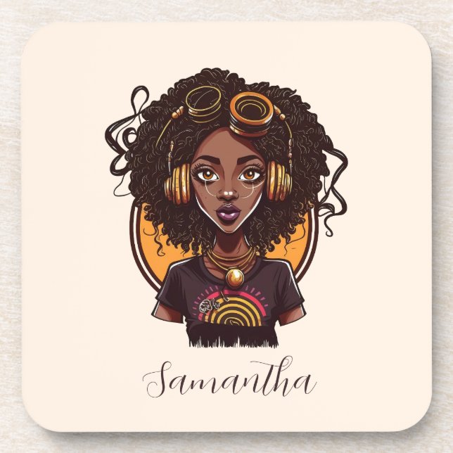 Posavasos Artista Afro Woman (Frente)