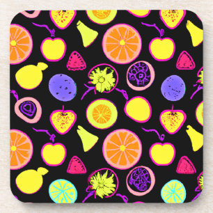 Posavasos Artista vibrante de frutas de neón