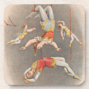 Posavasos Artistas De Trapecio Masculino Y Femenino