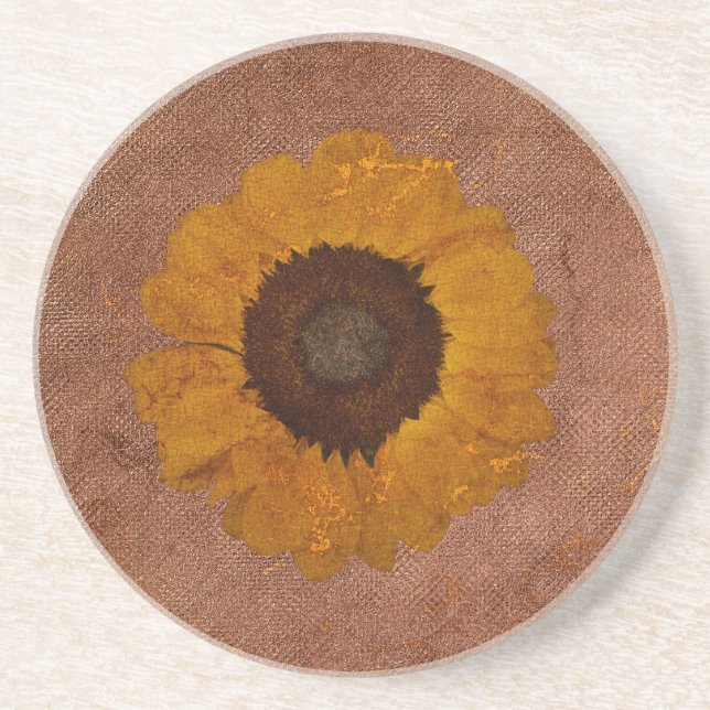Posavasos Artsy Golden Bronze Sunflower (Frente)