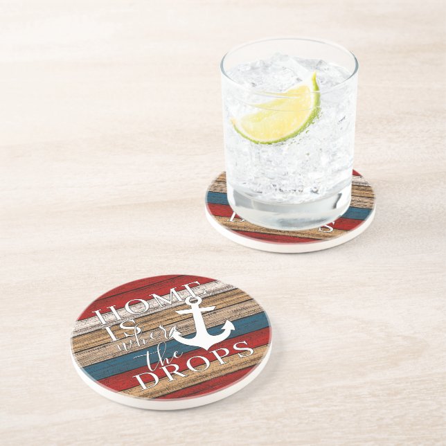 Posavasos Artsy Home es donde el ancla deja el arte de la pa (Lado)