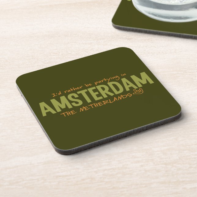 Posavasos Áscaras de color AMSTERDAM personalizado (Lado Izquierdo)