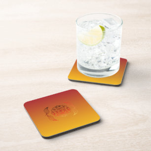 Posavasos Ascuas Etéreas – Arte Floral Rojo y Naranja