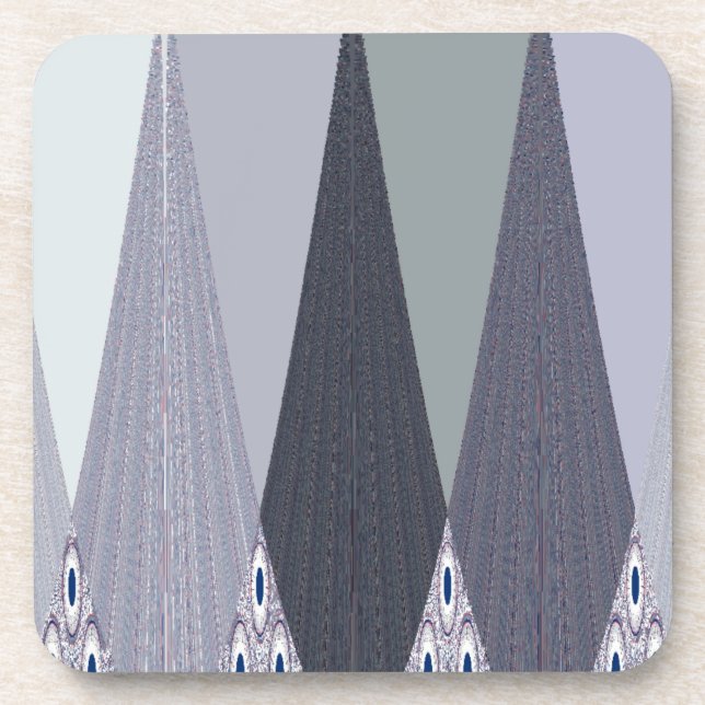Posavasos Ash Gray Chevron Dots Art Print (Frente)