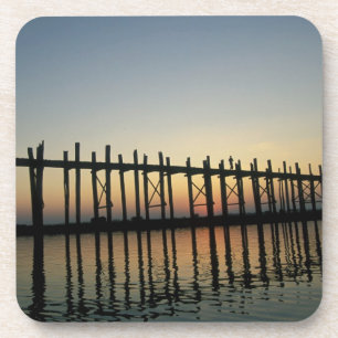 Posavasos Asia, Burma (Myanmar) silueta de los 2 de U Bien