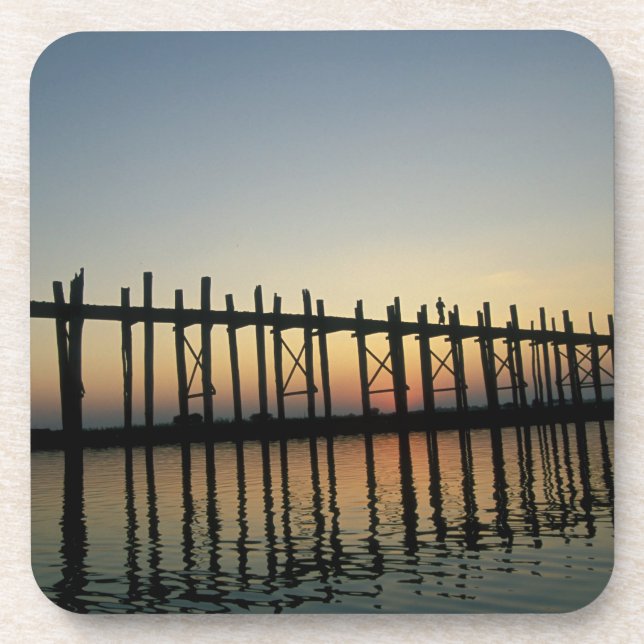 Posavasos Asia, Burma (Myanmar) silueta de los 2 de U Bien (Frente)