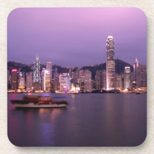 Posavasos Asia, China, Hong Kong, paisaje urbano de la ciuda