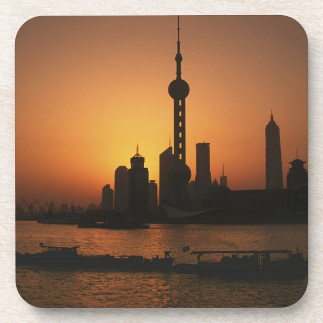 Posavasos ASIA, China, Shanghai View of Oriental Pearl TV (Frente)